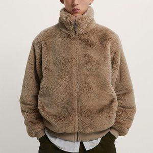 Zara faux fur jacket men Clearance
